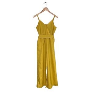 Flying Tomato Jumpsuit Women's Size Small Mustard Yellow Wide Leg Sleeveless